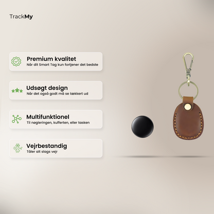 Tracking Tag + Premium Læder Etui - IOS